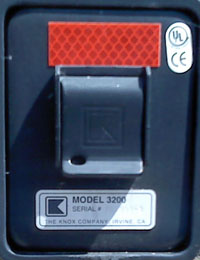 Close up of a knox box.